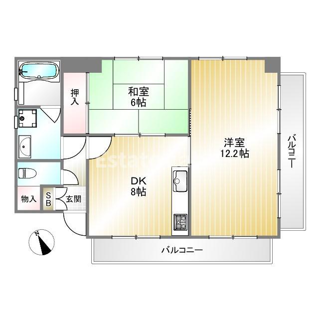 ロイヤルコート兵庫(2LDK/11階)の間取り写真