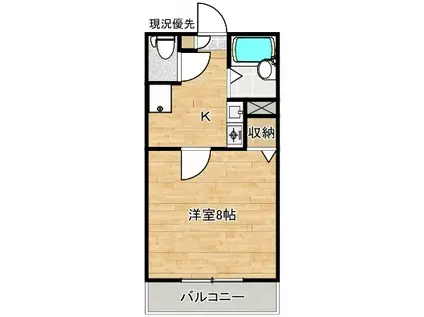 サンティーヌ・G(1K/2階)の間取り写真