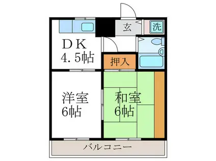 メゾン・ド・シプレ(2DK/2階)の間取り写真