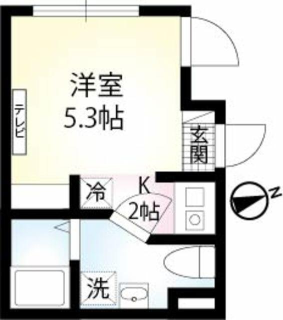 アルタクラッセ(1K/2階)の間取り写真