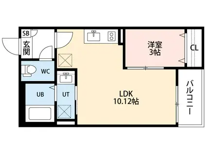 JACK HISHIIKE I(1LDK/3階)の間取り写真