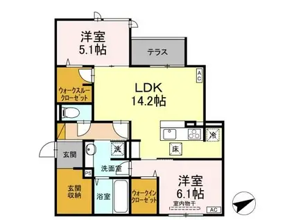 DS LIEN C(2LDK/1階)の間取り写真