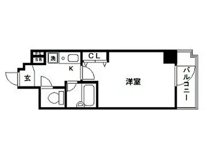 エスリード三宮フラワーロード(1K/12階)の間取り写真