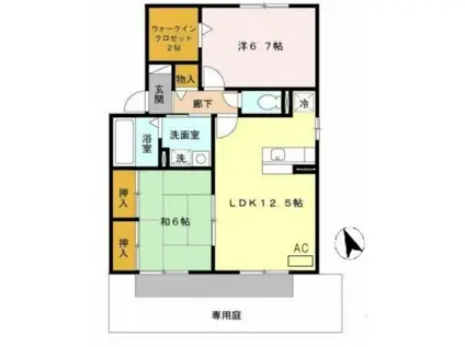 ベルメゾン(2LDK/1階)の間取り写真