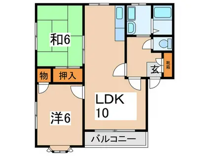 サニーコート(2LDK/2階)の間取り写真