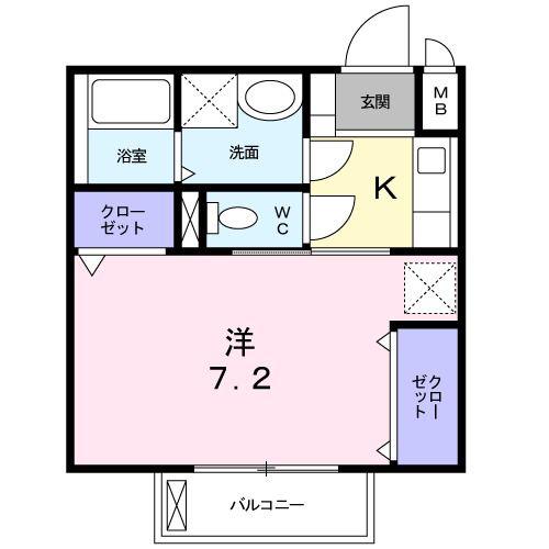 エスポワ メゾン(1K/1階)の間取り写真