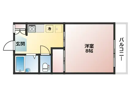 エストゥディオキネハラ(1K/2階)の間取り写真