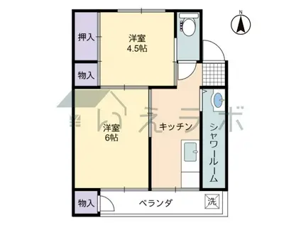 ヴェリテ瀬戸(2K/4階)の間取り写真