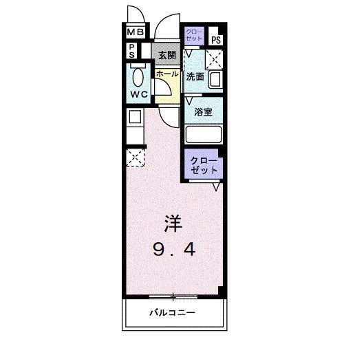 ベルラフィーネ(ワンルーム/2階)の間取り写真