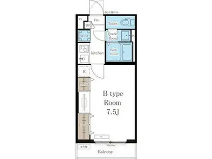 リブリ・露橋(1K/2階)の間取り写真