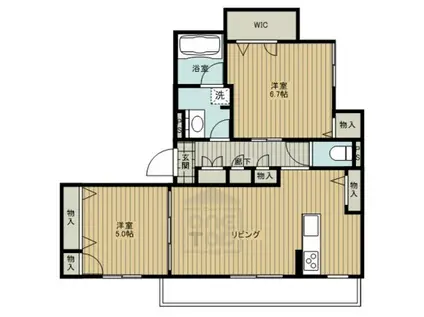 フルールドゥソレイユ(2LDK/3階)の間取り写真