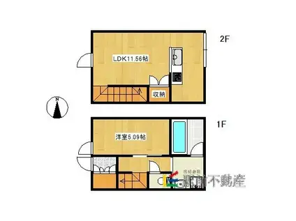 MYTHEL ZERO(1LDK/1階)の間取り写真