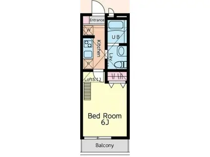 BELLEFORET菊名II(1K/2階)の間取り写真