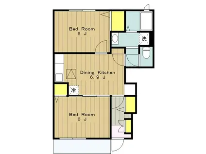 サンメゾン・I(2DK/1階)の間取り写真
