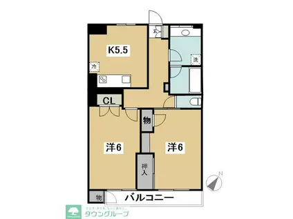 相武台グリーンハイツ(2K/2階)の間取り写真