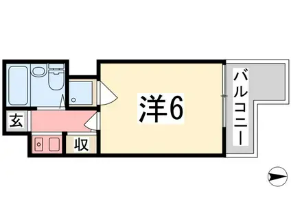 ベルトピア手柄I(1K/3階)の間取り写真