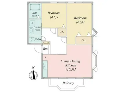 ウインディアM7(2LDK/2階)の間取り写真
