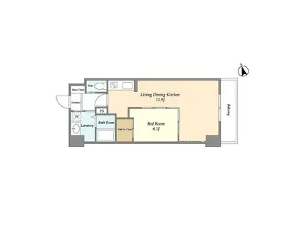 LIBR GRANT羽田(1LDK/1階)の間取り写真