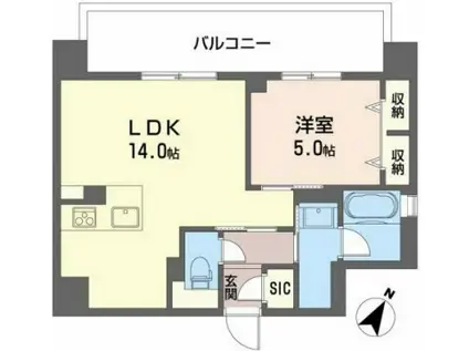 アルブラン京町堀(1LDK/6階)の間取り写真