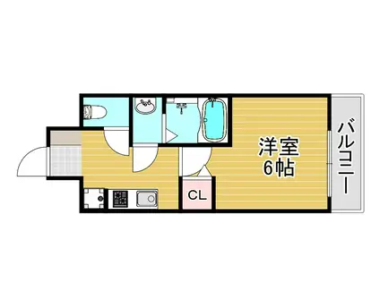 グランパシフィック長橋(1K/6階)の間取り写真