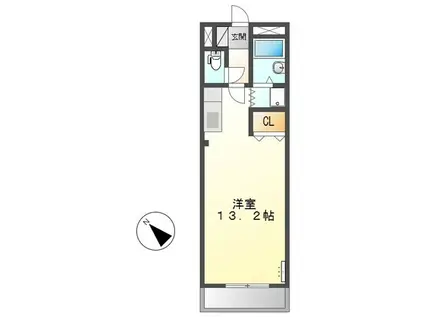 フラワーヒル(ワンルーム/3階)の間取り写真