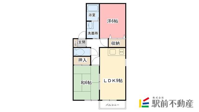セジュール三日月B(2LDK/2階)の間取り写真