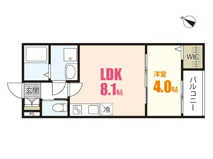 セブンプロートギオンクレスト(1LDK/1階)の間取り写真