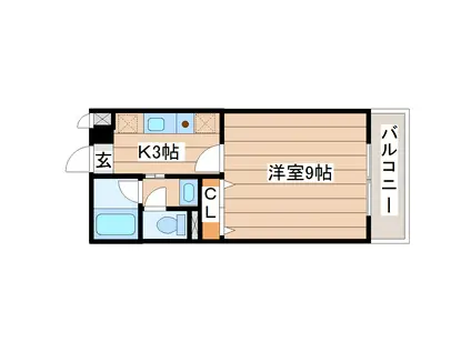 ロイヤルステージ宮城野(1K/3階)の間取り写真