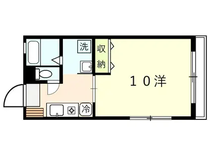 メゾン西京(1K/2階)の間取り写真