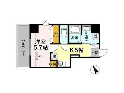 アイリス大森(1K/3階)の間取り写真