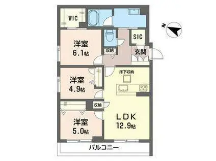 ルミナスタウン(3LDK/1階)の間取り写真