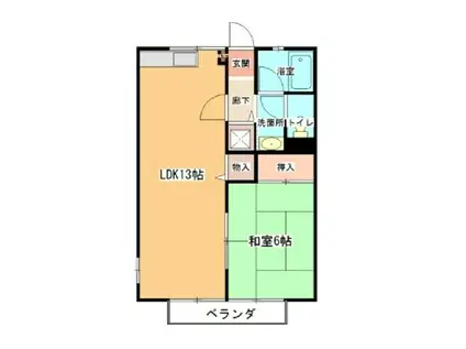 シティハイム栄(1LDK/2階)の間取り写真