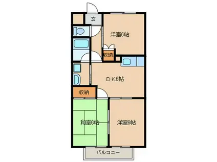 SURPLUS III宝B(3DK/2階)の間取り写真