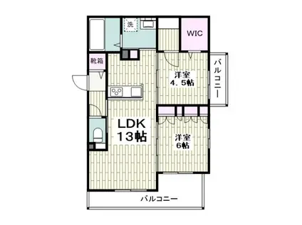 MOANAモアナ(2LDK/2階)の間取り写真