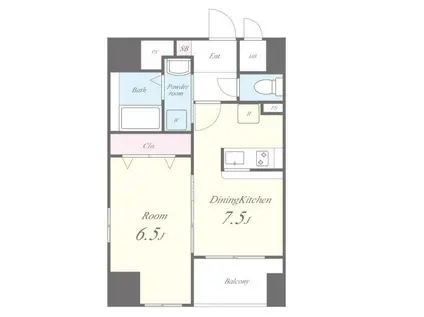 ペイサージュ文京(1DK/2階)の間取り写真