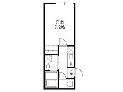 ピークヴィレ青井(1K/1階)の間取り写真