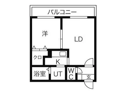 シティプラザ澄川(1LDK/2階)の間取り写真