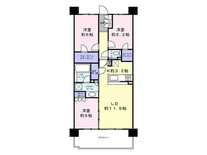 シティテラス国立(3LDK/4階)の間取り写真