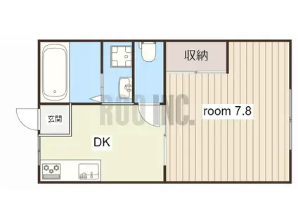 サンシティ野里(1DK/2階)の間取り写真