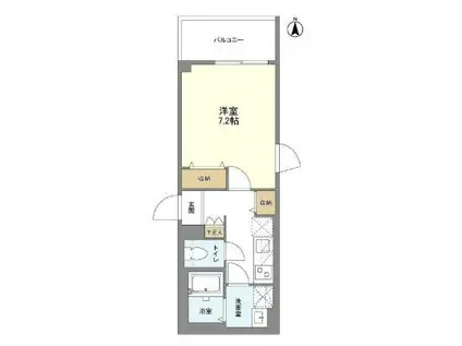 ウェルスクエア笹塚II(1K/4階)の間取り写真