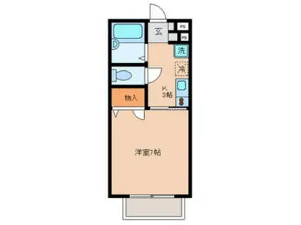 シャルム旗の台(1K/1階)の間取り写真