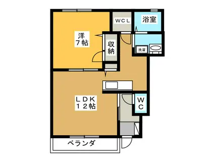 シャーメゾンデュオ(1LDK/1階)の間取り写真