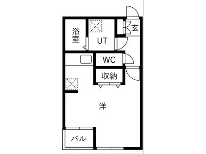 レアルノアール(ワンルーム/1階)の間取り写真