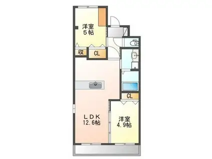 ベロニカ(2LDK/1階)の間取り写真