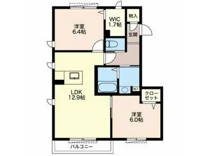 カーサレジオ(2LDK/2階)の間取り写真