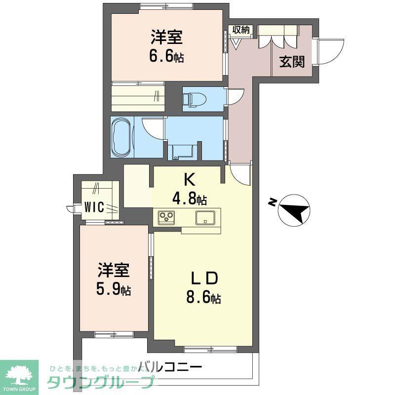 セントリビエ南平(2LDK/2階)の間取り写真