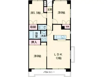 サンハイム千石(3LDK/4階)の間取り写真