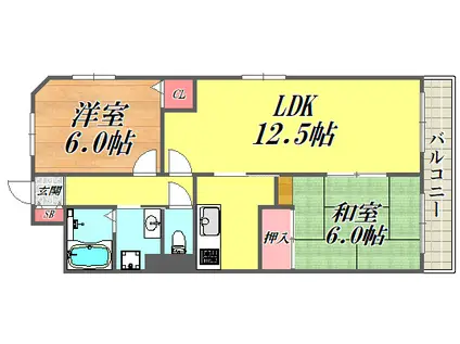 プラマー2番館(2LDK/3階)の間取り写真