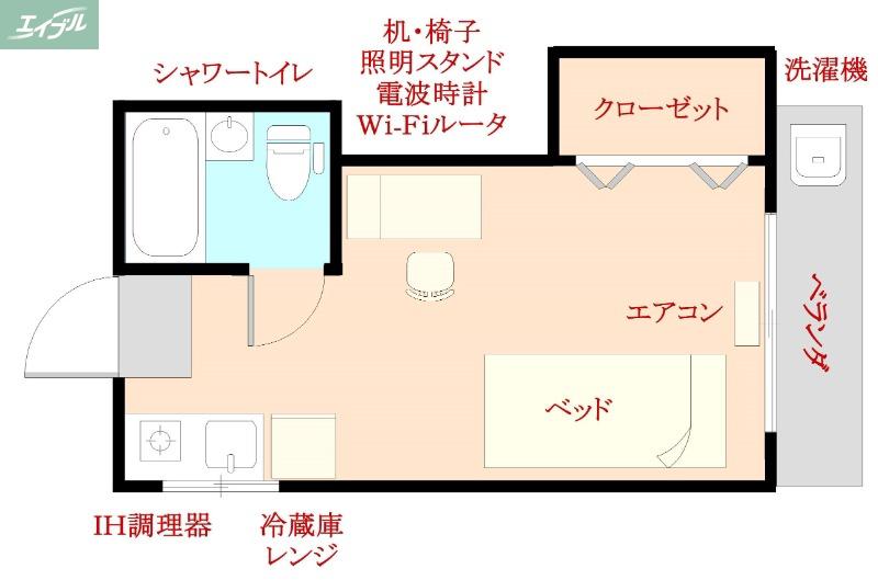 カーサフィオーレ学南町(ワンルーム/2階)の間取り写真