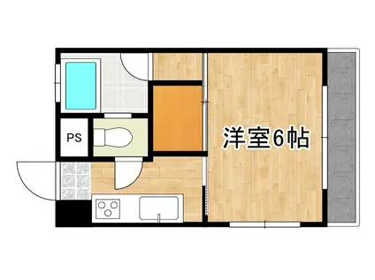 ゆかマンション(1K/3階)の間取り写真